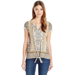 Lucky Brand Floral Tie Front Tee